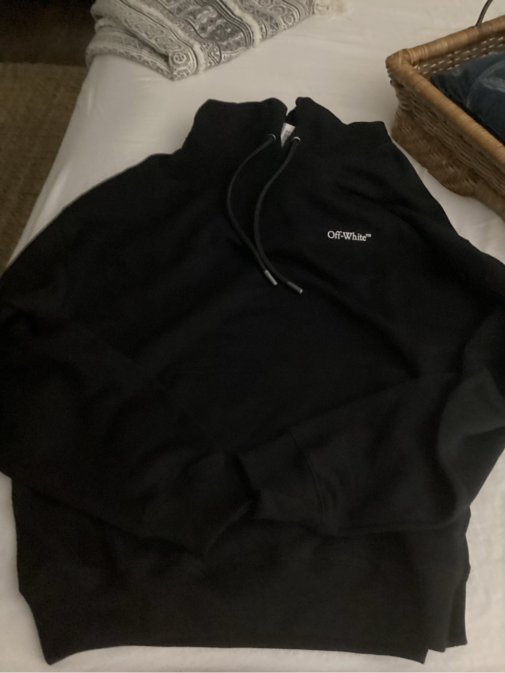 Off-White Black Crewneck Pullover with Subtle Logo